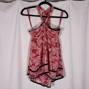 Odille Floral Silk Halter Neck Blouse